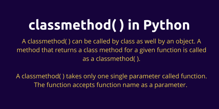 Python Classmethod Askpython 3931