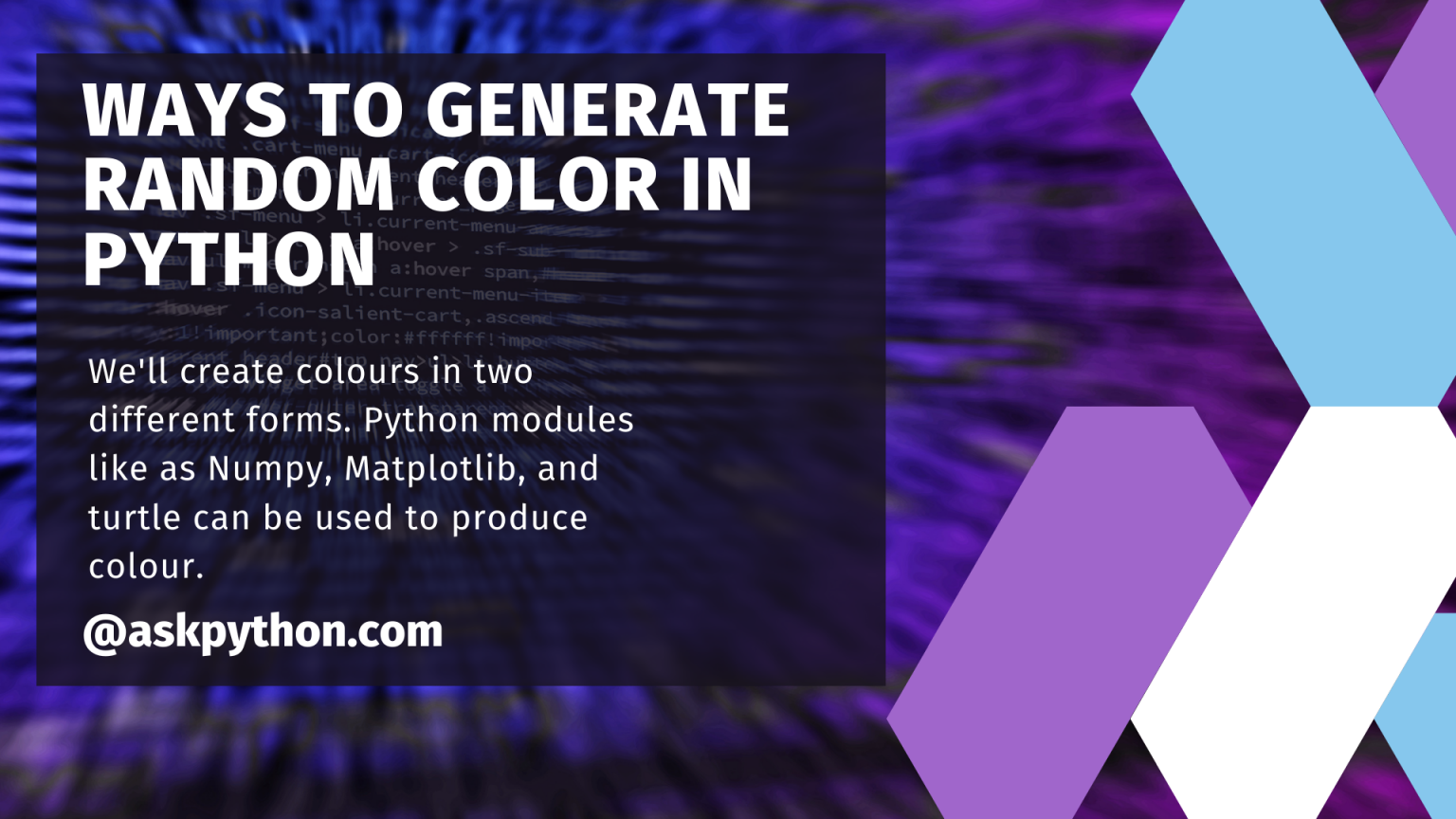 How To Add Random Colors In Python