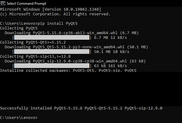 python install pyqt5